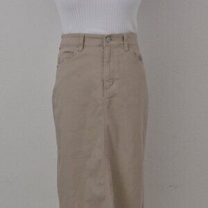 Nano Universe‎ Khaki Stretch Maxi Skirt SZ 38
